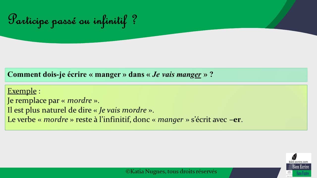 Différences de conjugaison 1 participe passé ou infinitif Bien écrire