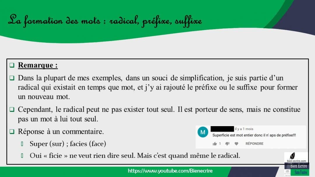 Radical Pr Fixe Suffixe Formation Des Mots Bien Crire