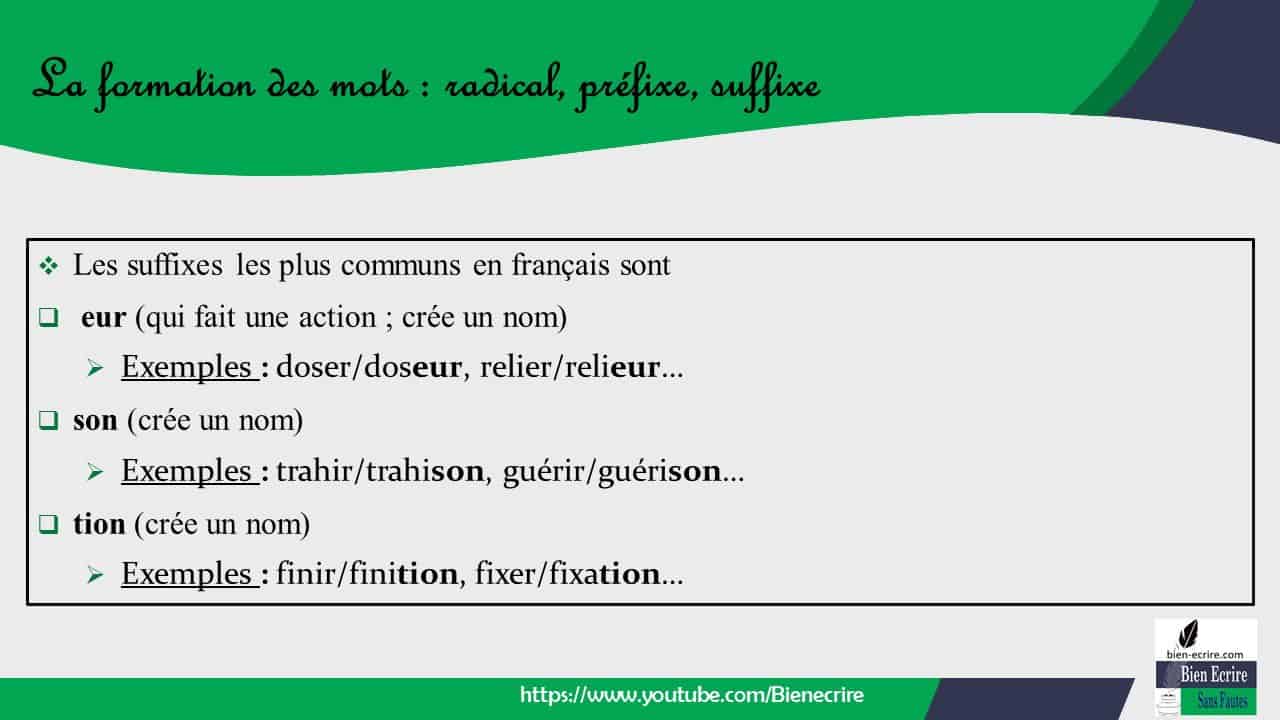 Décomposer Un Mot En Préfixe Radical Suffixe