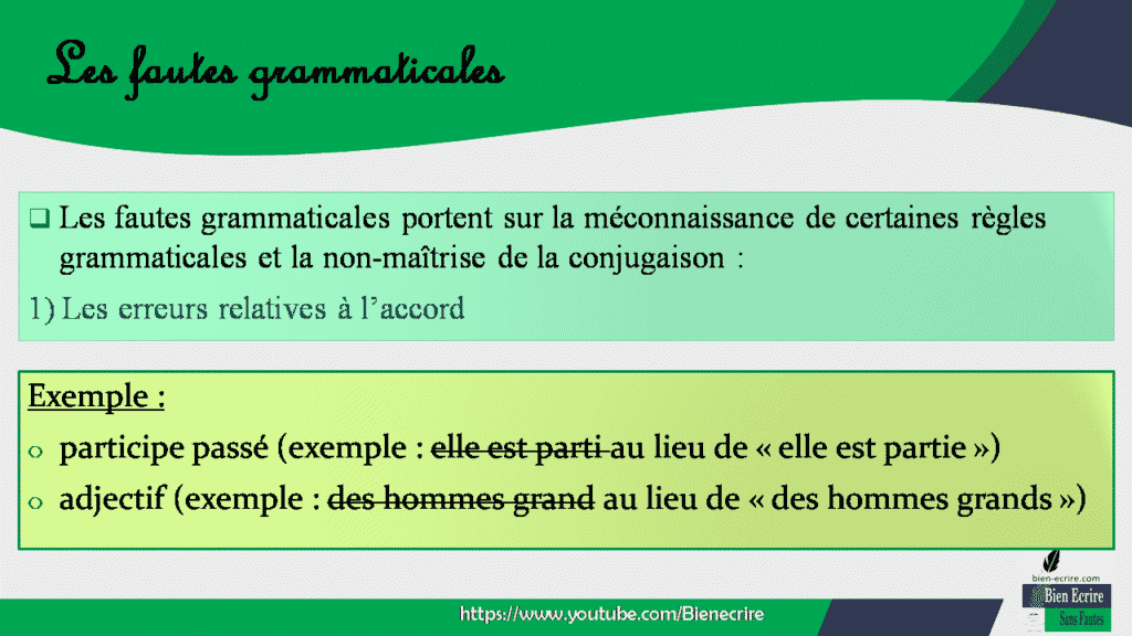 Quelle est la différence entre faute grammaticale et faute lexicale ? Bien écrire