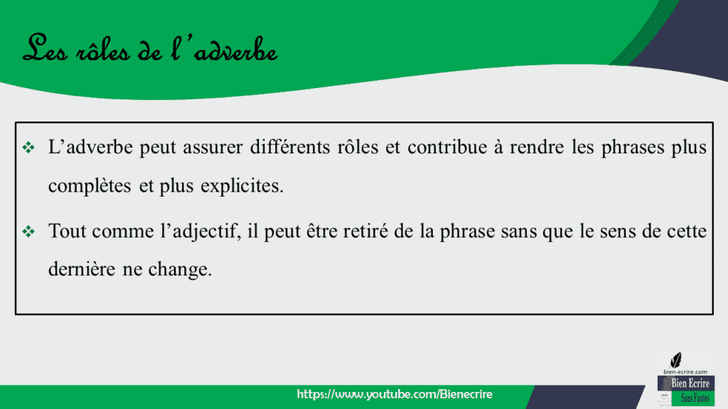 L’adverbe : première partie - Bien écrire