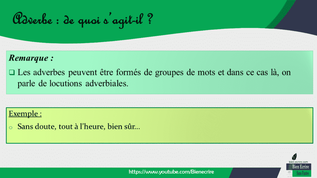 L’adverbe : première partie - Bien écrire