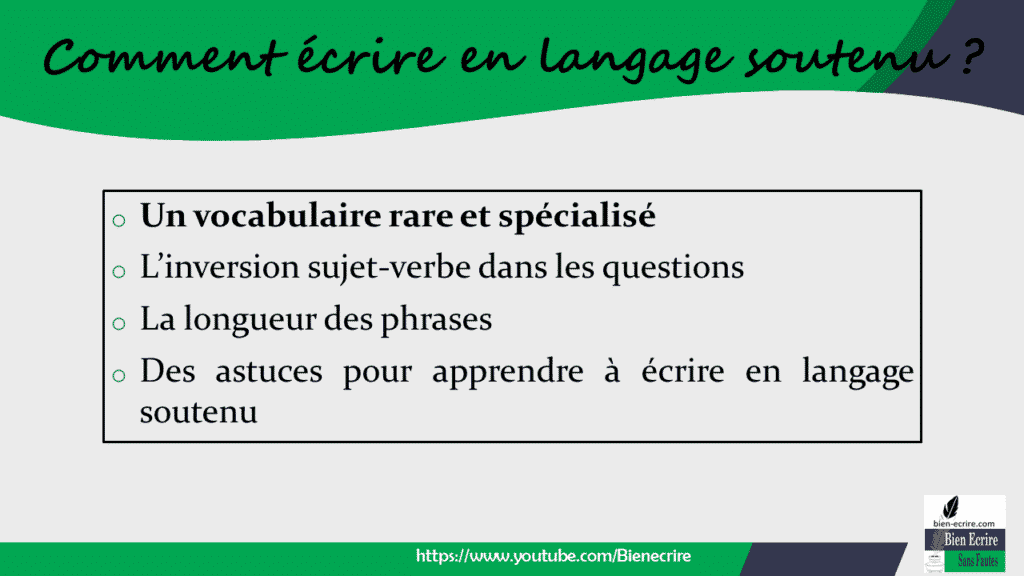 Expression 5 – écrire En Langage Soutenu - Bien écrire