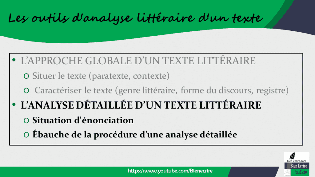 Les Outils D'analyse Littéraire N°3 : Approche Détaillée - Bien écrire