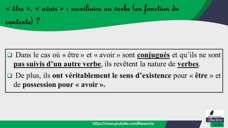 Verbe Ou Auxiliaire ? Avoir Et être (verbe 6/20) - Bien écrire