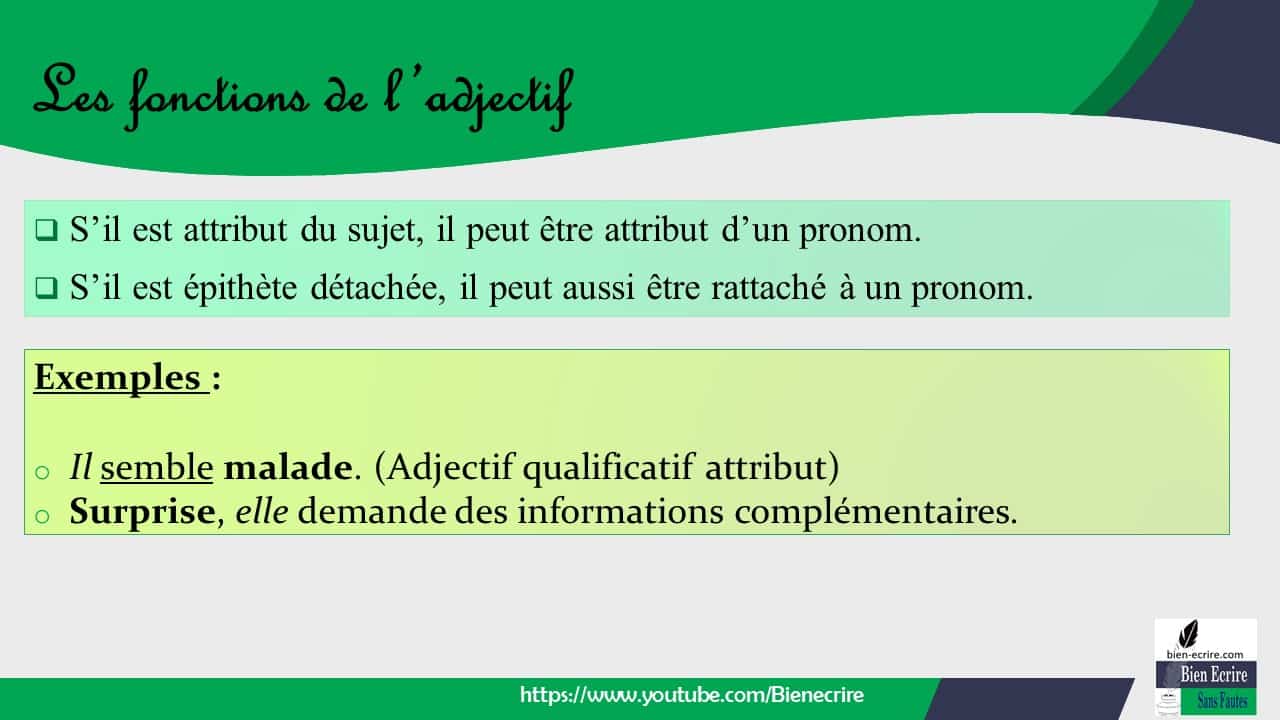 Adjectif 1 définition et rôle Bien écrire
