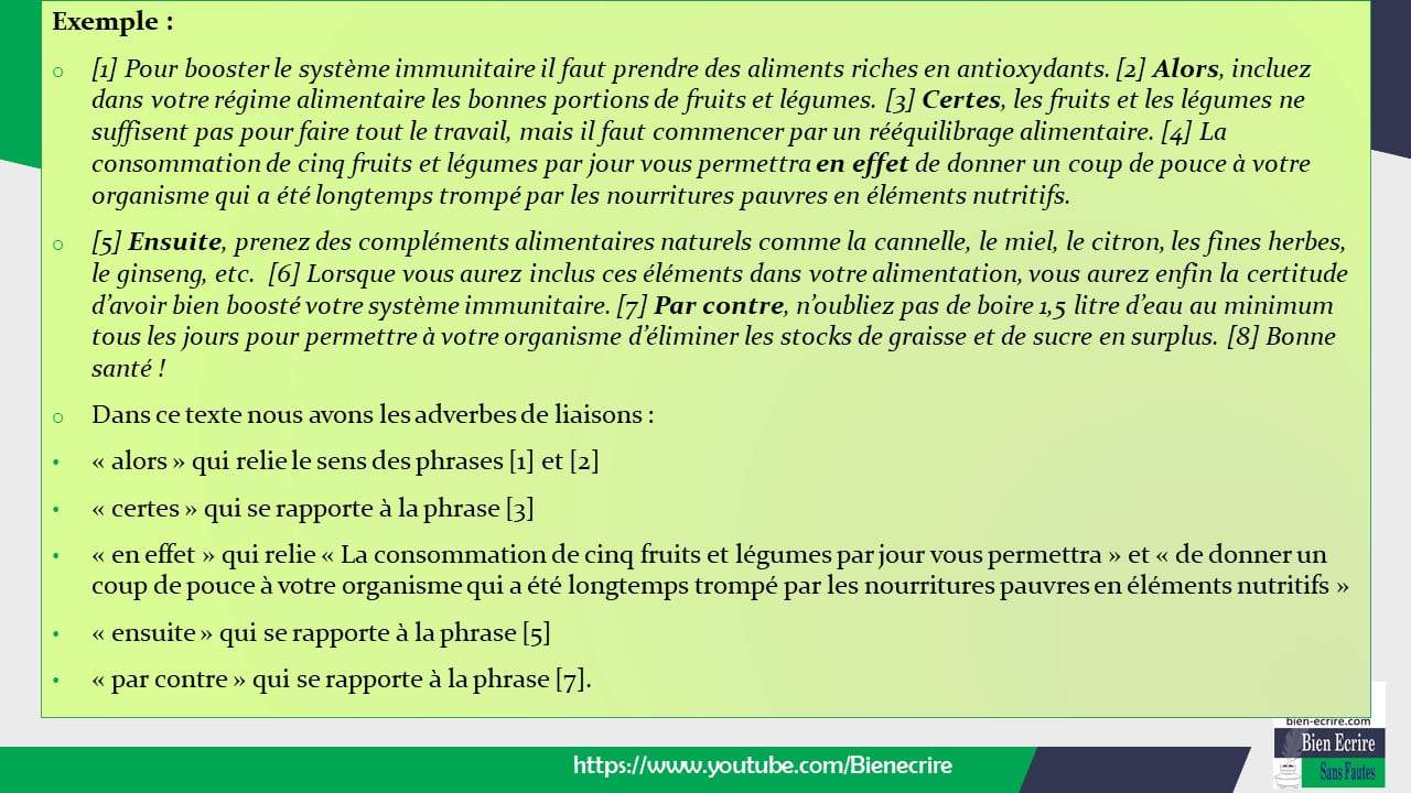 Adverbe 7- adverbes de relation logique ou de liaison - Bien écrire