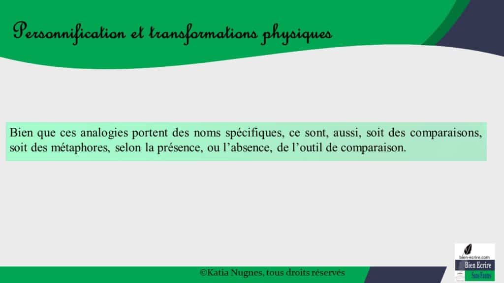 Figures D Analogie 7 Personnification Et Transformations Physiques Bien Ecrire