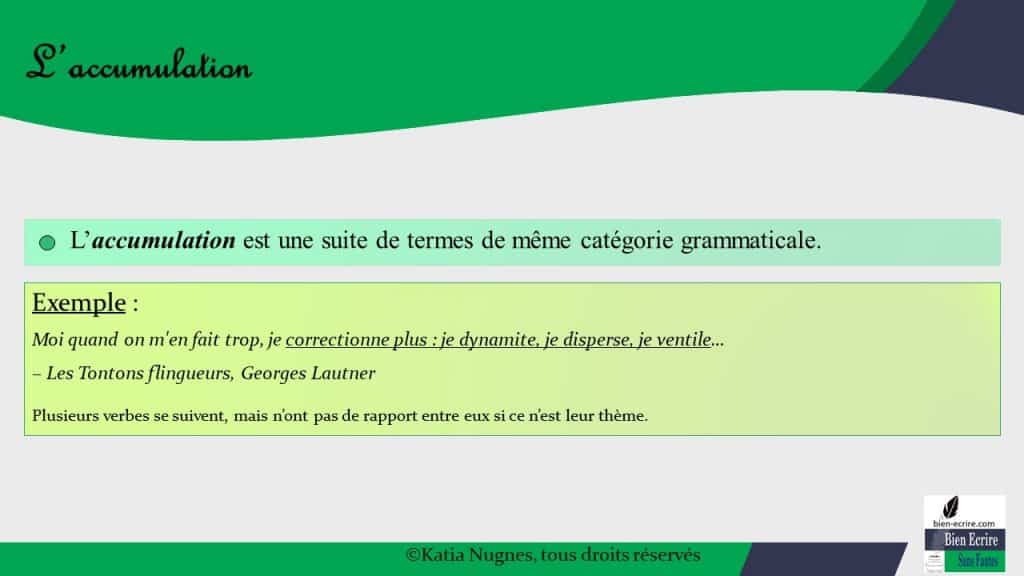 Figures D Enumeration 1 Accumulation Gradation Bien Ecrire