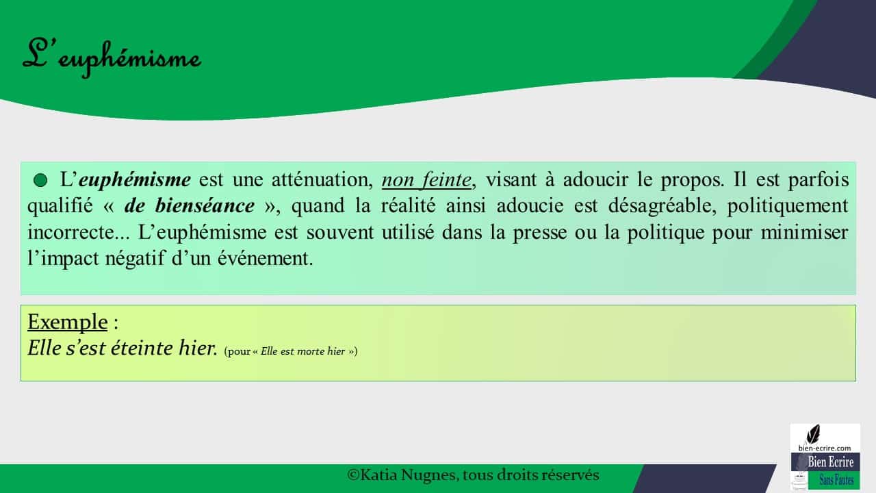 Figures d’intensité 3 – euphémisme, litote  Bien écrire