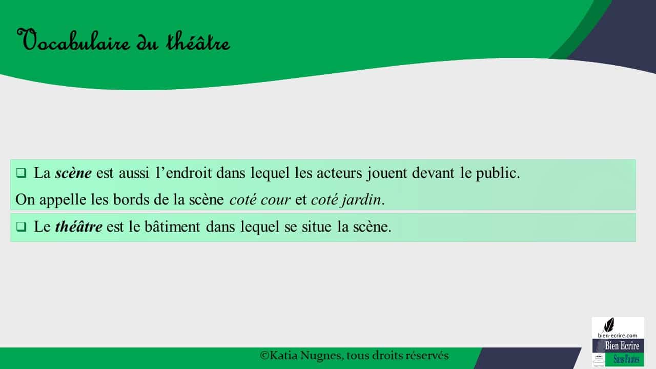 Le vocabulaire du théâtre (analyse de texte 5/5) - Bien écrire